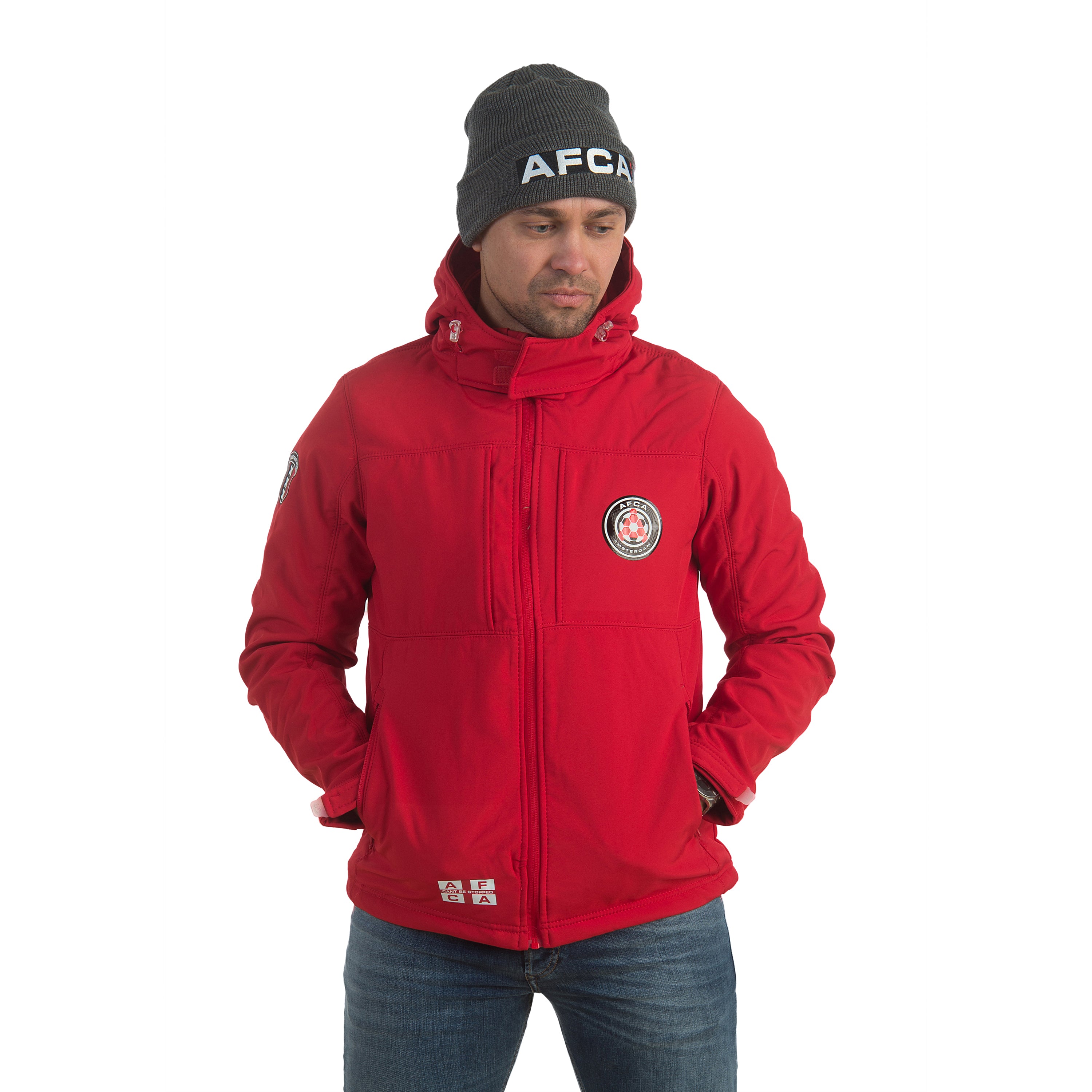 Hooded Softshell Jacket AFCA Amsterdam rood