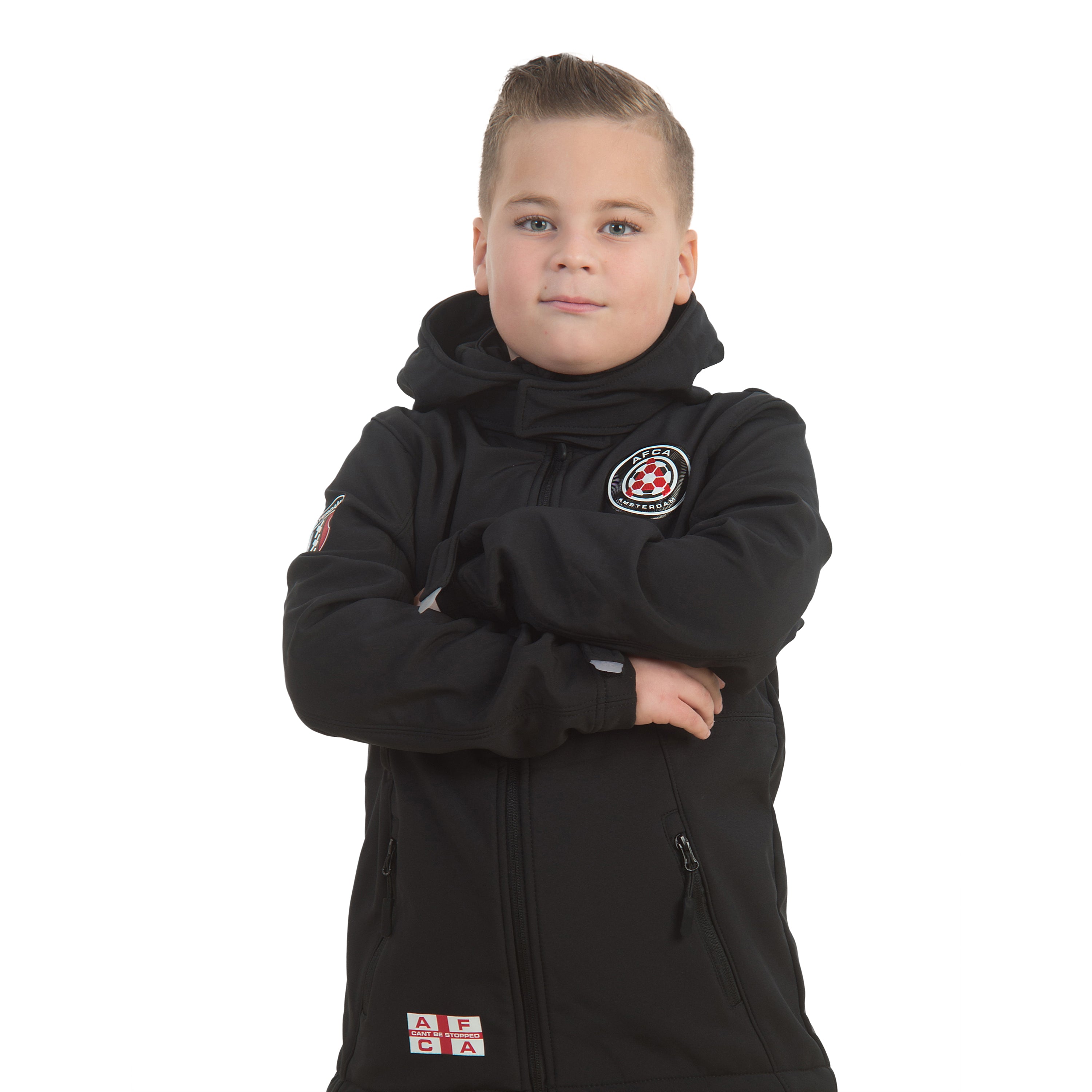 Hooded Softshell Jacket AFCA Amsterdam Zwart Kids