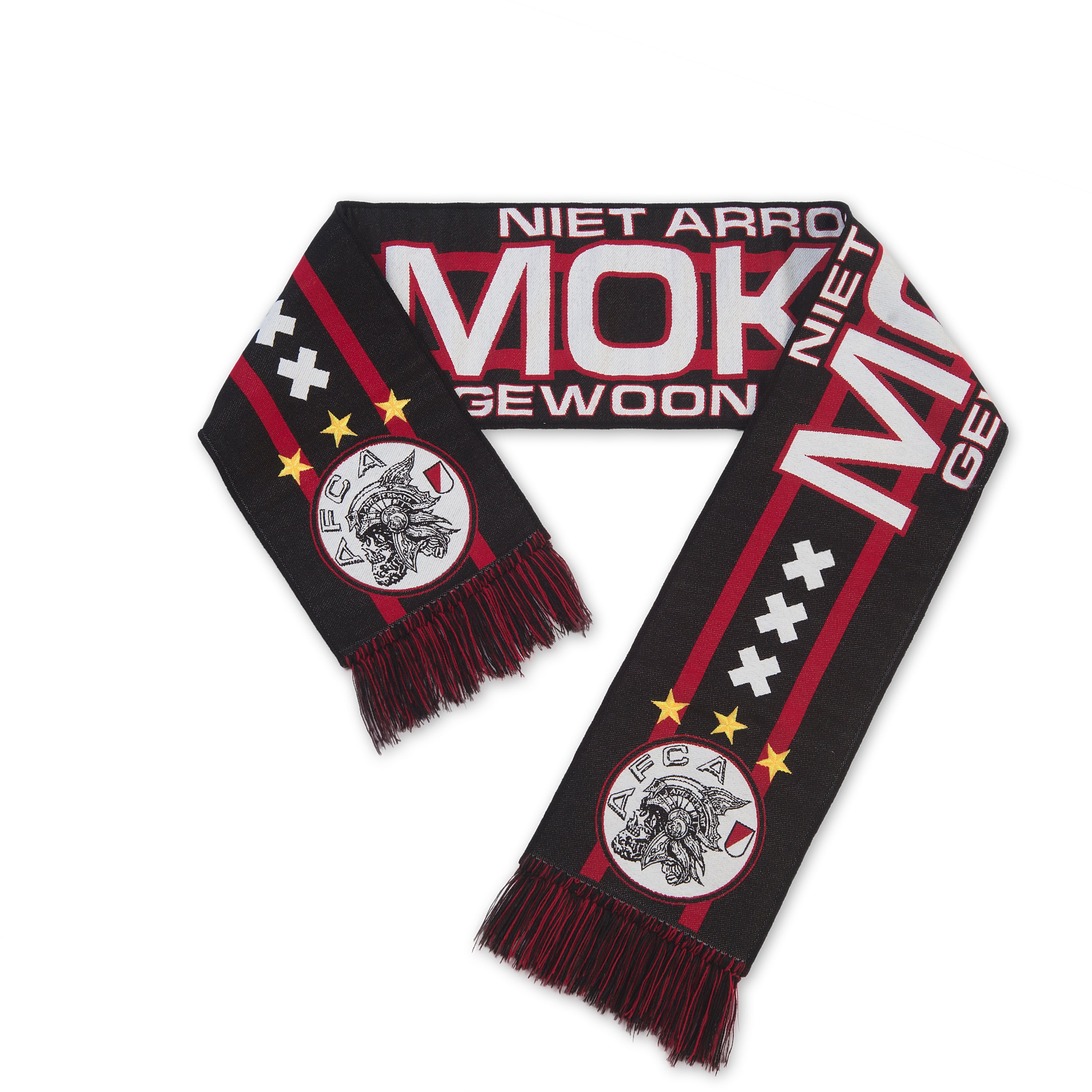 Sjaal Mokum Zwart Rood HD Dubbelzijdig