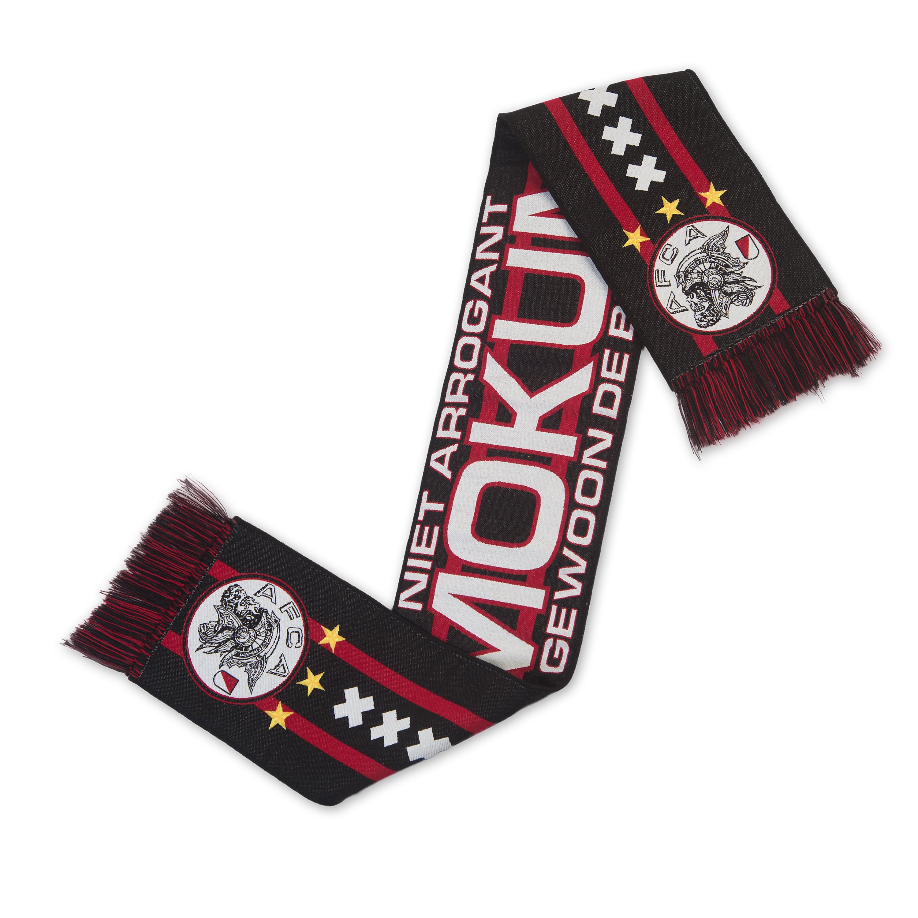 Sjaal Mokum Zwart Rood HD Dubbelzijdig