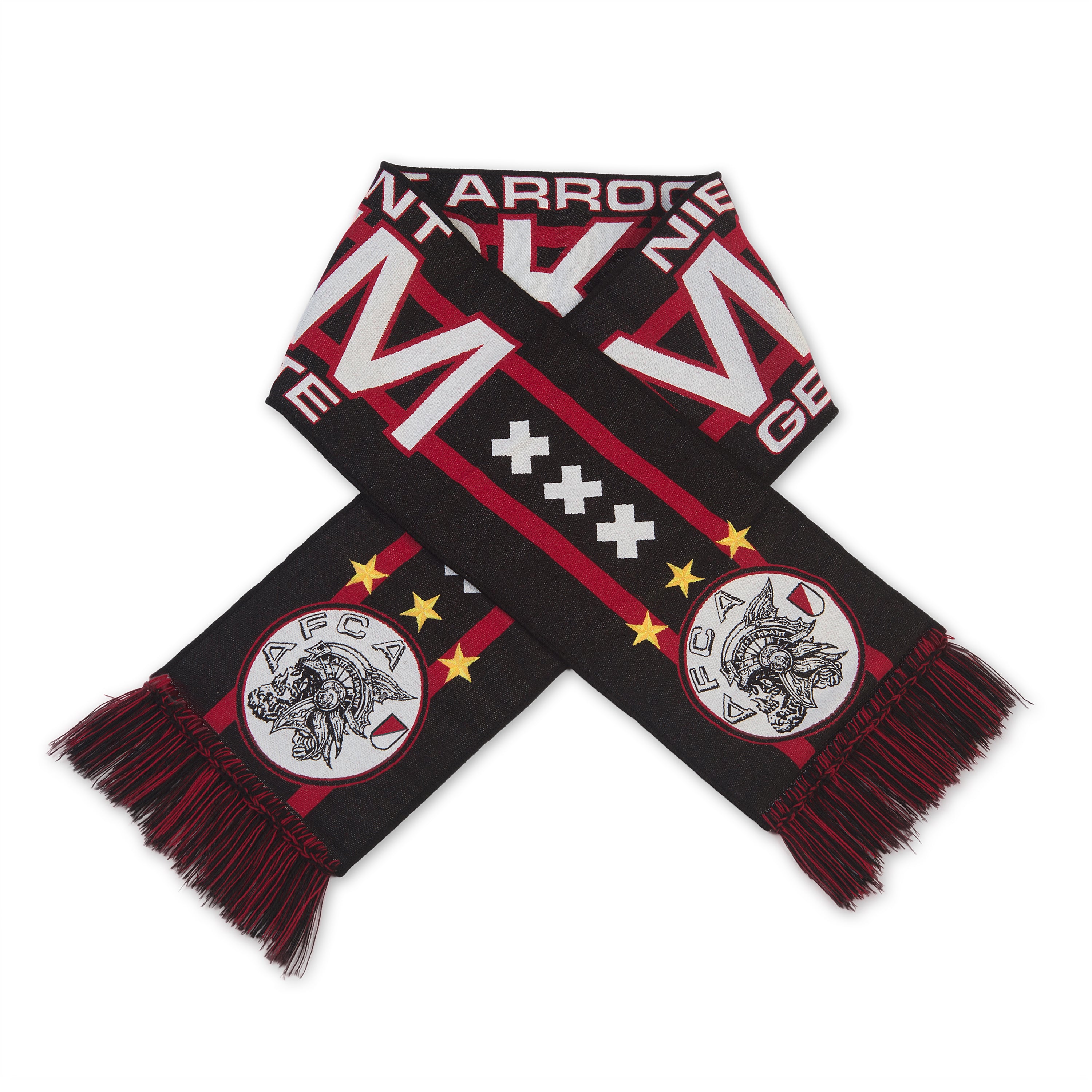 Sjaal Mokum Zwart Rood HD Dubbelzijdig