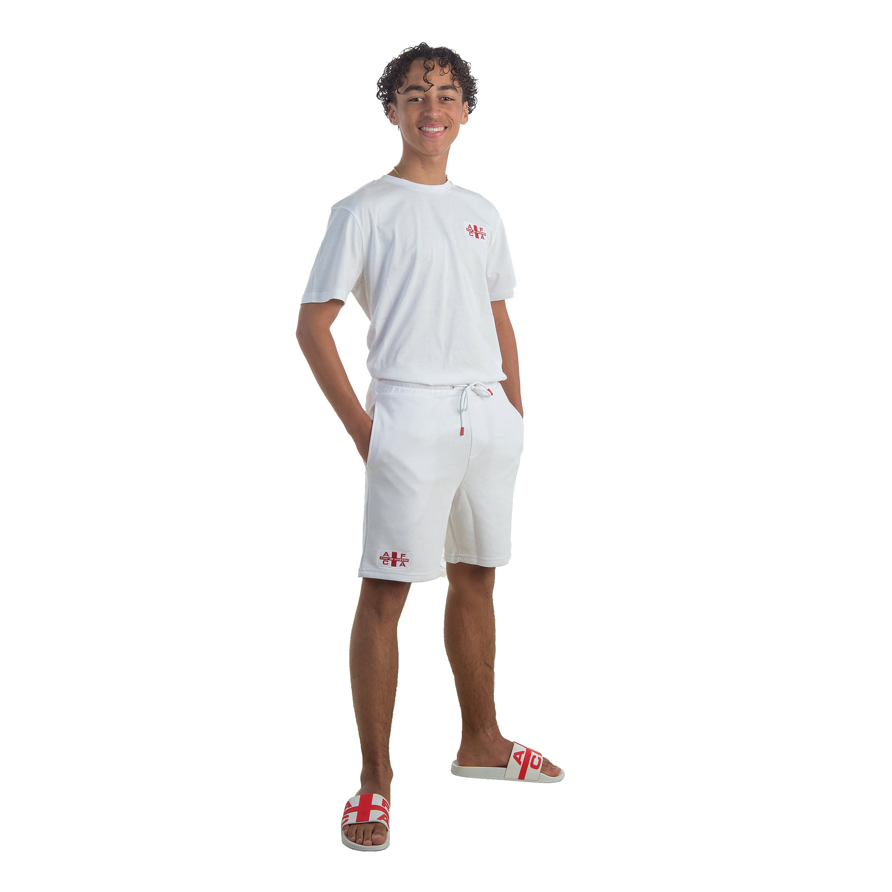 Short AFCA Flag Logo White / Red