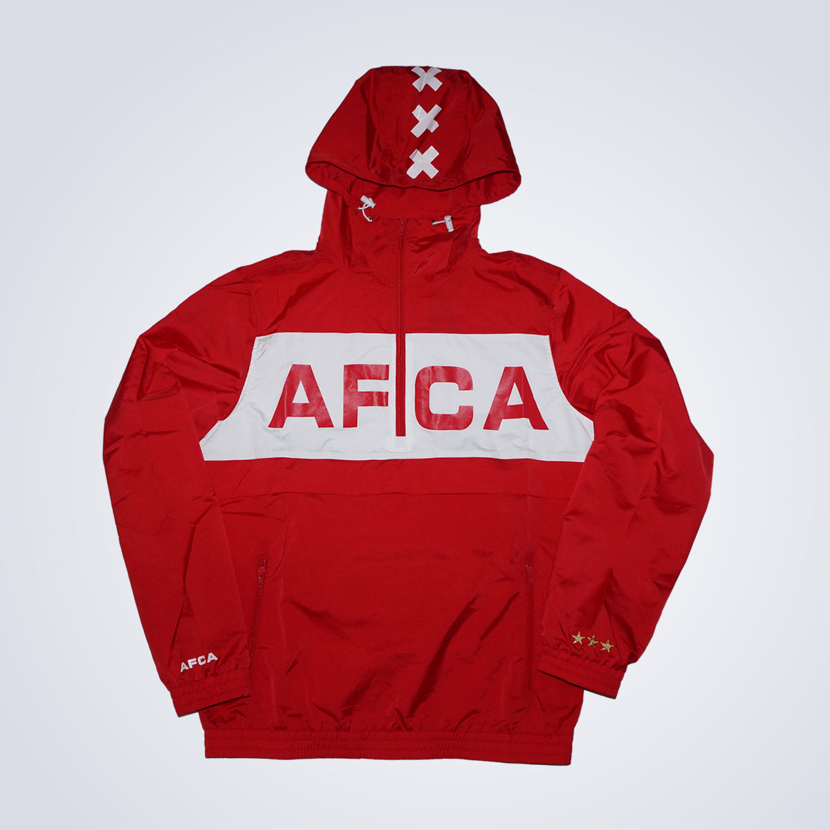 Windbreaker rood half zip